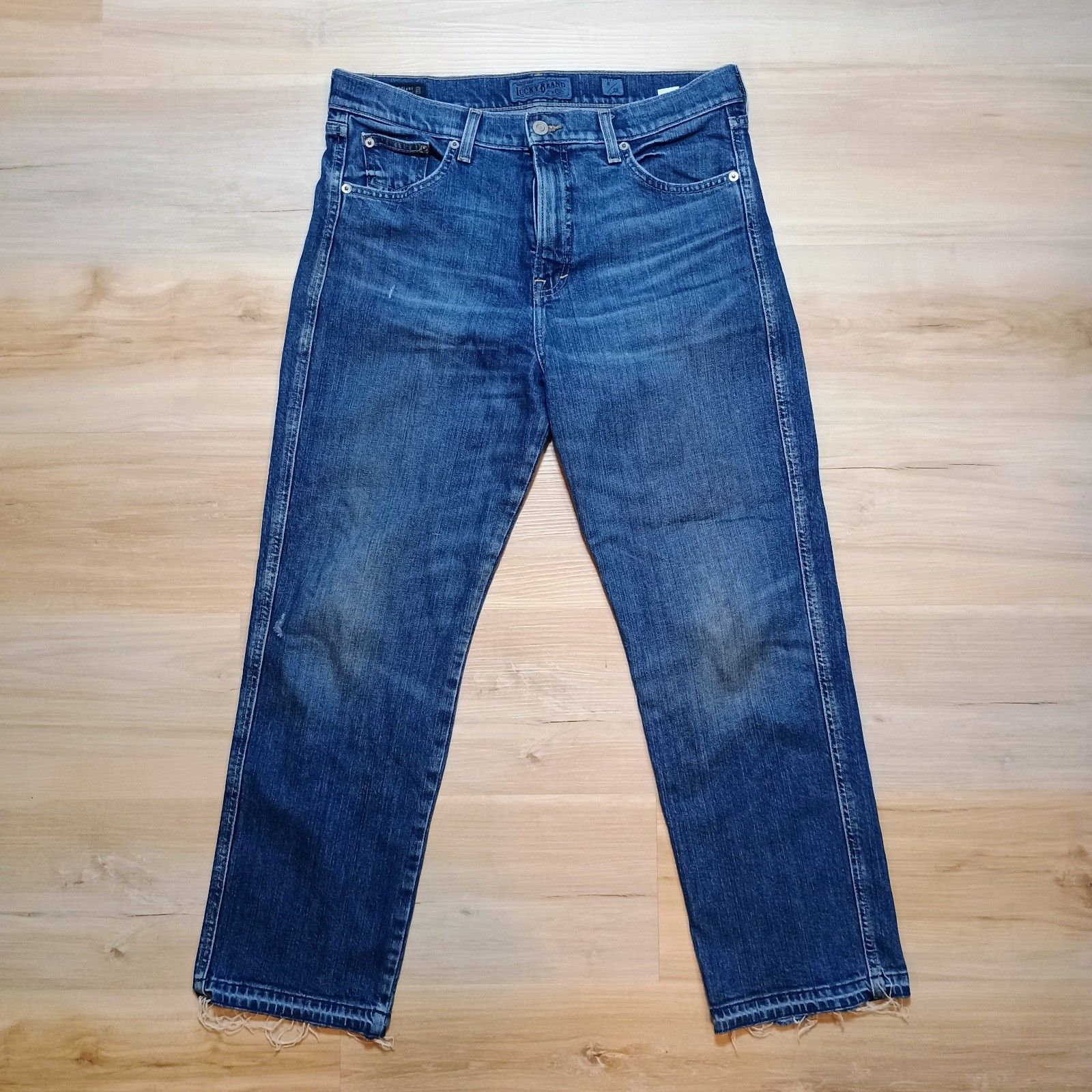 Lucky Brand Authentic Straight Crop Jeans Size 829 Candiani Denim Medium Wash